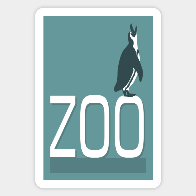 Zoo sign with penguin Sticker by Hayh0